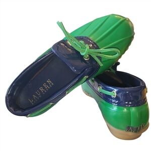 Lauren Ralph Lauren Womens Preppy Makenna Green Blue Size 7B Duck Snow Shoes